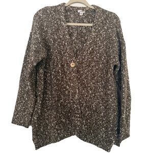 Pure J. Jill Cardigan Sweater Womens SZ M Brown Acrylic Polyester Blend Pockets
